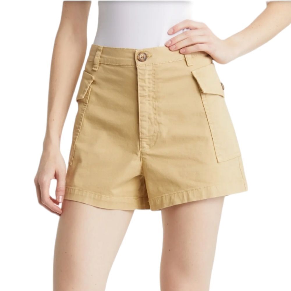 NWT Frame High Waist Patch Pockets Utility Shorts